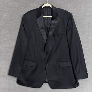Pronto Uomo Tuxedo Jacket 46L Black Satin Wool Evening Formal Wedding Classic